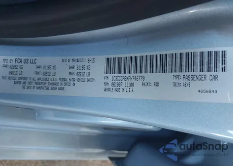 2015 Chrysler 200 Limited from USA, damaged, VIN 1C3CCCABXFN746770